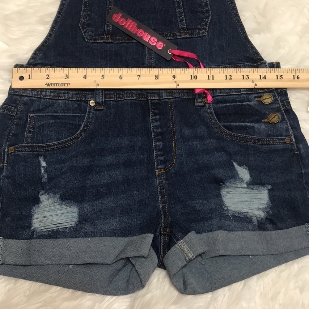 NWT Dollhouse Shortalls Denim Jean Shorts Sz 8 - Picture 10 of 14